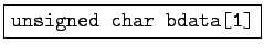 \fbox{\tt unsigned char bdata[1]}