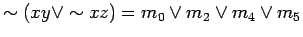 $\displaystyle \sim (xy \lor \sim x z) = m_0 \lor m_2 \lor m_4 \lor m_5
$